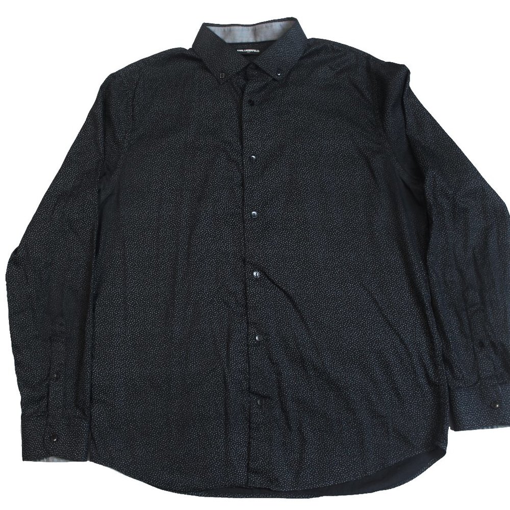 Karl Lagerfeld Polka Dot Dark Blue Shirt